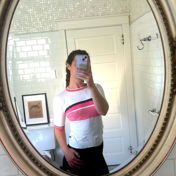 Striped short sleeved sweater - Picture 2 of 4